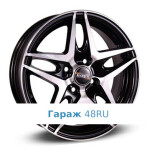 Tech Line 430 R14 / 5.5J PCD 4x100 ET 43 ЦО 60.1 Литые Черный с полированной лицевой поверхностью