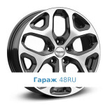 Skad KL-307 R17 / 6.5J PCD 5x114.3 ET 48 ЦО 67.1 Литые Черный матовый с полированной лицевой поверхностью