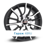 Yamato Nakamura R15 / 6J PCD 4x100 ET 48 ЦО 54.1 Литые Черный матовый с полированной лицевой поверхностью