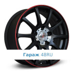 Alcasta M17 R16 / 6.5J PCD 5x112 ET 33 ЦО 57.1 Литые Черный матовый с красной полосой на ободе