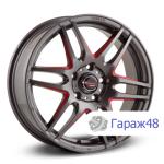 Yamato Sidzuoka R17 / 7J PCD 5x112 ET 45 ЦО 57.1 Литые Графит с красными спицами внутри