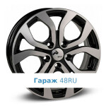 Replica Li164 R16 / 6.5J PCD 5x114.3 ET 45 ЦО 60.1 Литые Черный с полированной лицевой поверхностью