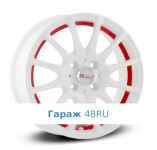 Yamato Kuoka R14 / 6J PCD 5x100 ET 35 ЦО 57.1 Литые Белый с красной полосой по ободу внутри