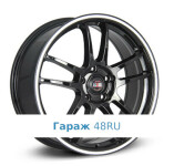Alcasta M30 R18 / 8J PCD 5x114.3 ET 35 ЦО 60.1 Литые Черный с белой полосой на ободе