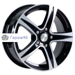 Skad Sakura R15 / 6.5J PCD 5x100 ET 35 ЦО 57.1 Литые Черный с полированной лицевой поверхностью